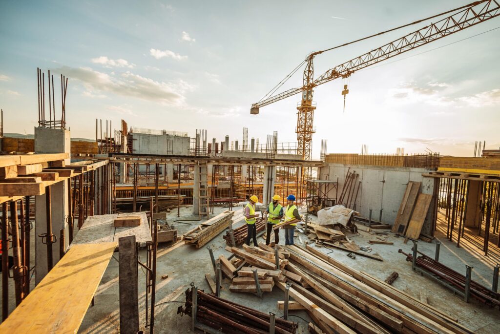 construction workers on a construction worksite
