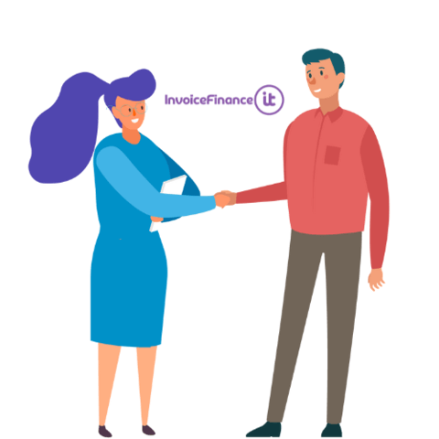 business partners shaking hands illustration