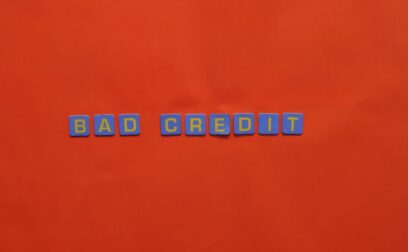 A Bad Credit Text on Red Surface