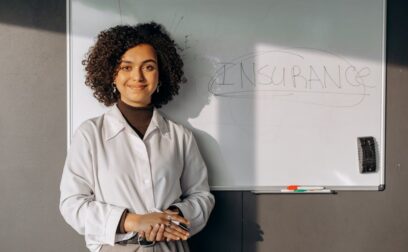 Woman Standing Near a White Board